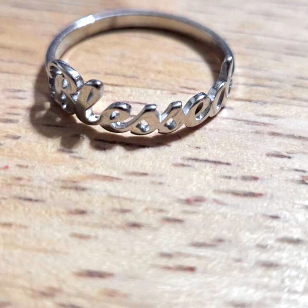 n e w | silver “what a blessed life” ring